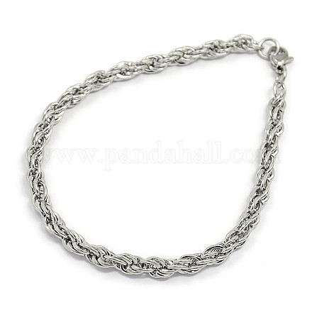 Modische 304 Edelstahl Seil Kette Armband Herstellung STAS-A028-B054P-1