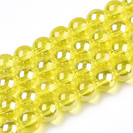 Гальванизируйте прозрачное стекло бисер нитей GLAA-T032-T8mm-AB12-1