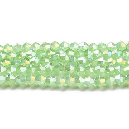 Abalorios de vidrio imitación de jade electroplate hebras GLAA-F029-J4mm-A01-1