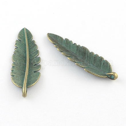 Zinc Alloy Leaf Pendants PALLOY-R065-009-FF-1