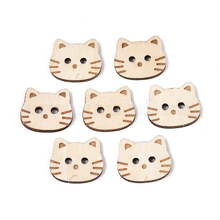 Деревянные пуговицы в форме кошки BUTT-T013-11B-1