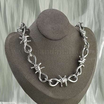 Ожерелья из колючей проволоки из нержавеющей стали 304 для женщин и мужчин NJEW-A043-04P-1