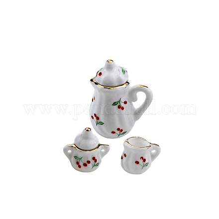 Mini set da tè in ceramica con motivo ciliegia BOTT-PW0002-126-1