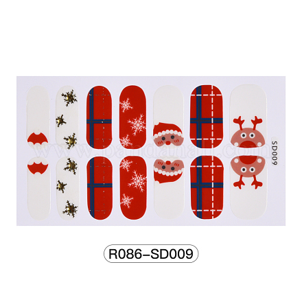 Thème de noël couverture complète nail art stickers MRMJ-R086-SD009-1