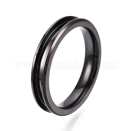 304 Stainless Steel Grooved Finger Ring Settings STAS-WH0039-01A-EB-1