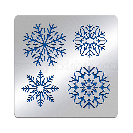 BENECREAT Snowflake Pattern Stainless Steel Stencil Template DIY-WH0279-065-1