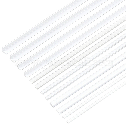 OLYCRAFT 40pcs 6 Styles ABS Plastic Bar Rods White ABS Plastic L-Shaped Tube Hollow Half-Round Tube for DIY Sand Table Architectural Model Making DIY-OC0008-25-1