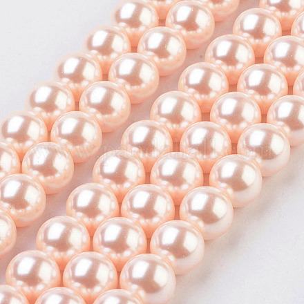 Eco-Friendly Dyed Glass Pearl Round Beads Strands HY-A002-10mm-RB091-1