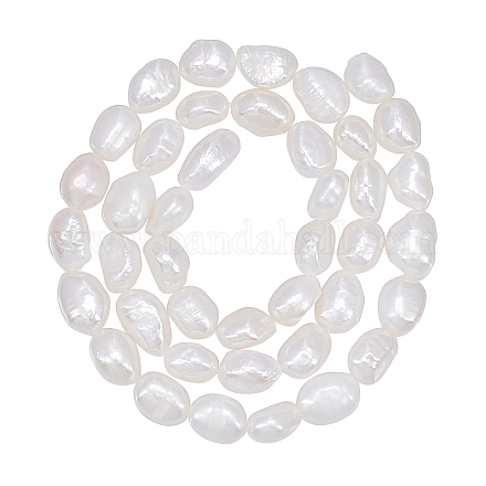 CHGCRAFT 2 Strands Natural Cultured Freshwater Pearl Beads Seashell Color Pearl Beads for Jewelry Making PEAR-CA0001-01-1