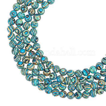 Arricraft hebras de perlas sintéticas de malaquita G-AR0002-62-1