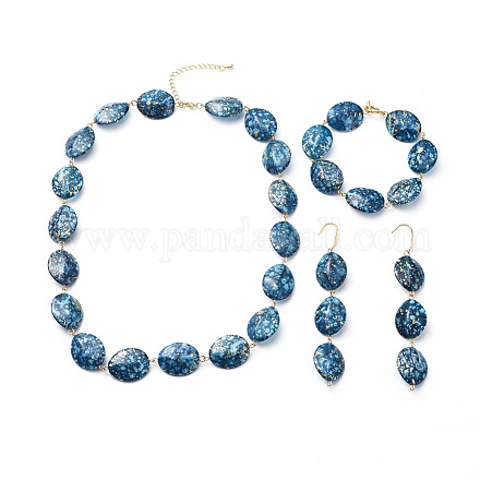 Bracelets & boucles d'oreilles & colliers ensembles de bijoux SJEW-JS01047-1