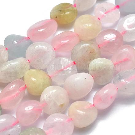 Chapelets de perles en morganite naturelle X-G-O186-B-03-1