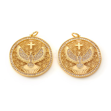 Латунные микро проложить кубического циркония подвески KK-I672-06G-1