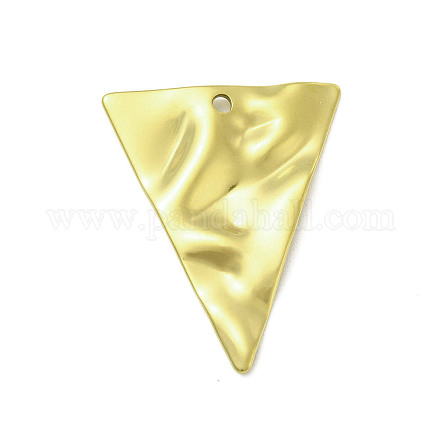 テクスチャード加工201ステンレススチールペンダント  ゴールドカラー  三角形  28.5x23x2mm  穴：1.6mm STAS-A069-08G-1