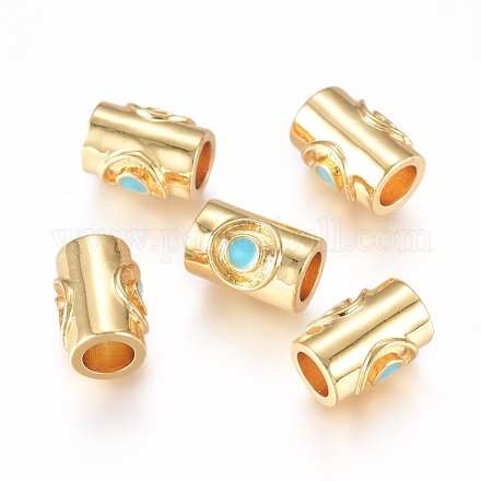 Brass Enamel Beads KK-L189-13A-1