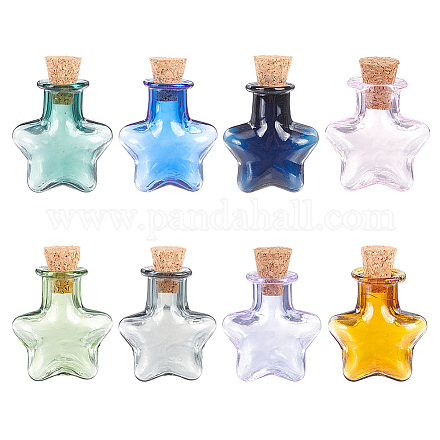 Delorigin 8 Stück 8 Farben Mini-Glasflaschen mit hohem Borosilikatgehalt BOTT-DR0001-01-1