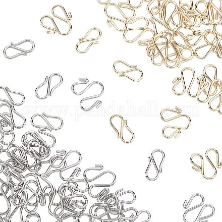 UNICRAFTALE About 80Pcs M and S Shape Clasps 304 Stainless Steel Hook Clasps 2 Colors Clasp Connectors for DIY Necklaces Jewelry Making STAS-UN0024-07-1