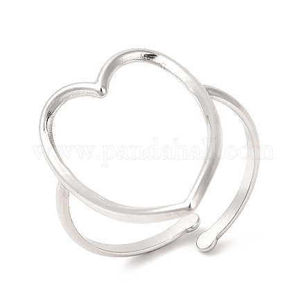 201 Stainless Steel Open Cuff Ring RJEW-E063-47P-1