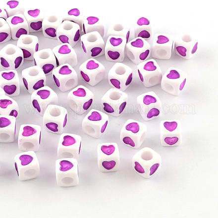 Perles européennes en acrylique opaque OPDL-S078-06-1