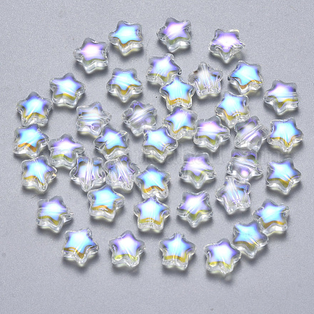 Perles de verre peintes par pulvérisation transparent X-GLAA-R211-04-G03-1