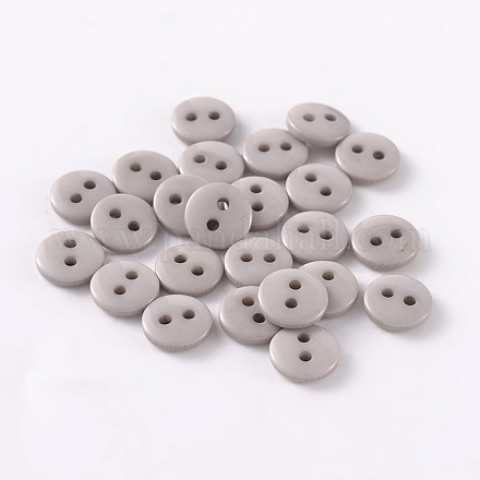 2-Hole Flat Round Resin Sewing Buttons for Costume Design BUTT-E119-20L-05-1