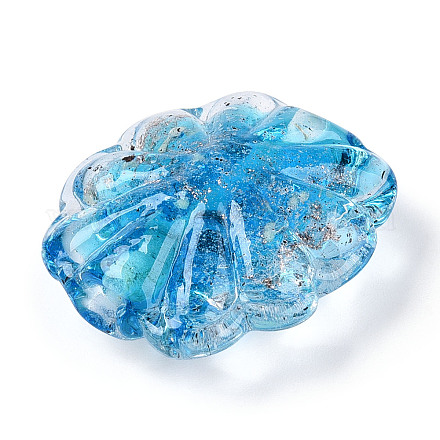 Светящиеся бусины лэмпворк из золота и песка ручной работы FOIL-T006-04D-1