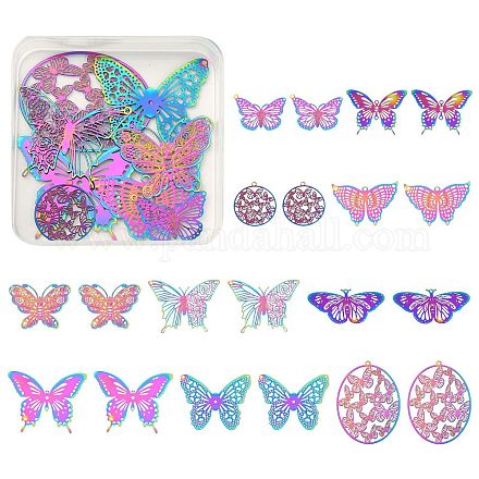 20 шт. 10 стиля ионного покрытия (IP) 201 филигранные подвески из нержавеющей стали STAS-SZ0002-15-1