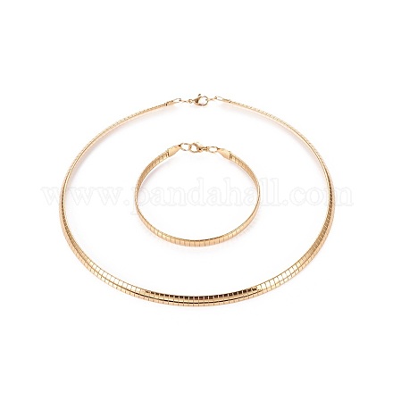 Colliers de choker en 304 acier inoxydable et ensembles de bijoux des bracelets SJEW-L144-A01-G-1