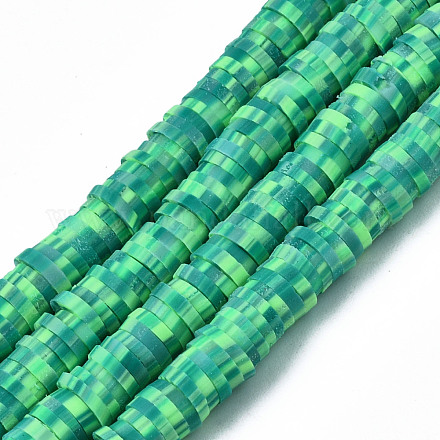 Handmade Polymer Clay Beads Strands CLAY-R089-6mm-167-1