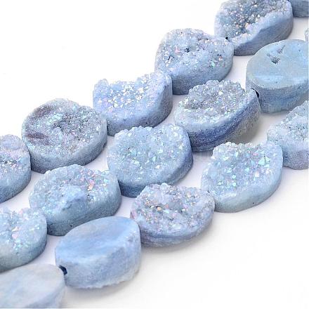Chapelets de perles de cristal de quartz naturel électrolytique G-P150-12x16mm-02-1