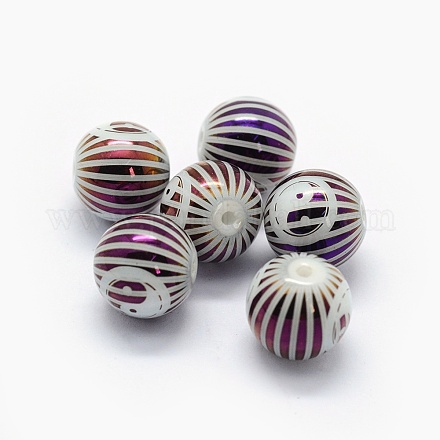 Feng Shui Opaque Spray Painted Glass Beads LAMP-P050-A04-8mm-1