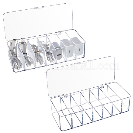 7 сетчатый прозрачный пластиковый кабельный органайзер с крышкой AJEW-WH0270-648B-1