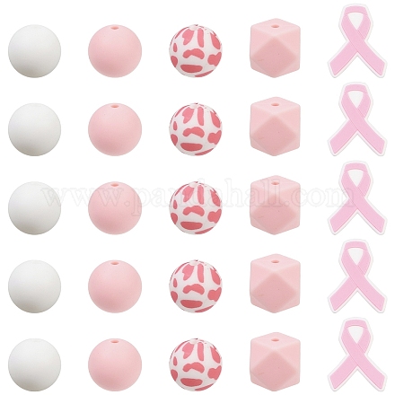 25шт 5 стиля силиконовые бусины&nbsp;FIND-YW0011-13-1