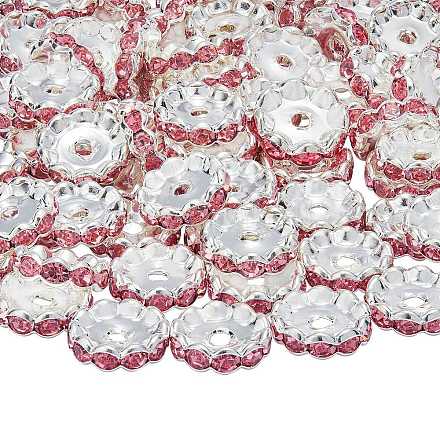 120 шт. Латунные бусины со стразами FIND-SZ0003-70C-1