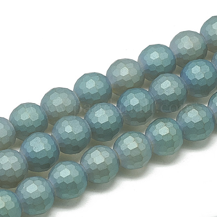 Electroplate Glass Beads Strands X-EGLA-Q108-10mm-06-1