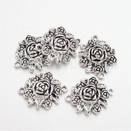Tibetan Style Alloy Flower Links connectors TIBE-Q037-003-RS-1