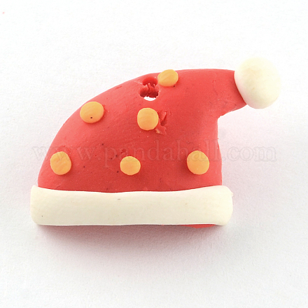 Weihnachten handgemachte Hut Fimo-Anhänger CLAY-R060-18-1