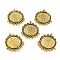 Tibetan Style Alloy Cabochon Connector Settings, Chandelier Component Links, Flat Round, Antique Golden, 38x34x2.5mm, Hole: 2.1mm,  tray: 24mm