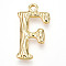 304 Stainless Steel Pendants, Letter Charms, Letter F, 22x12x3mm, Hole: 1.6mm