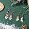 2 Pairs TOHO Round Seed Beads Dangle Earrings, Snowman, with 304 Stainless Steel Earring Hooks, Golden, Mixed Color, 49x17~18mm