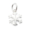 925 Sterling Silver Christmas Snowflake Charms, with Jump Rings, Silver, 11x8x1mm, Hole: 4mm