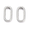 Anti-Tarnish Rhodium Plated 925 Sterling Silver Spring Gate Rings, Oval, Platinum, 17.5x8.5x2mm, Inner Diameter: 13x5mm