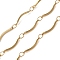304 Stainless Steel Arch Bar Link Chains, Ion Plating(IP), Soldered, with Spool, Real 18K Gold Plated, 15x1x1mm, 10m/roll