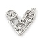 Brass Micro Pave Cubic Zirconia Pendants, Heart, Cadmium Free & Lead Free, Long-Lasting Plated, Rack Plating, Platinum, 21.5x21x4mm, Hole: 1.6mm