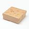 Kraft Jewelry Box, for Bracelet/Bangle, Square, Flower Pattern, Navajo White, 8.8x8.8x3.2cm