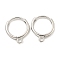 Brass Hoop Earring Findings, Cadmium Free & Nickel Free & Lead Free, Round, Real Platinum Plated, 16.5x13.5x2mm, Hole: 2mm