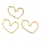 Zinc Alloy Pendants, Golden, Hollow, Heart, 37x45x1.5mm, Hole: 1.2mm