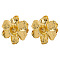 Alloy Stud Earrings, Flower, Golden, 63.5x57.5mm