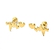 Ion Plating(IP) 304 Stainless Steel Ear Studs, Heart, Golden, 12x18mm