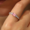 Simple 925 Silver Pink Zircon Ring for Women's Date Gift